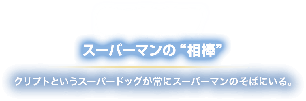 BUDDY スーパーマンの“相棒”
						クリプトというスーパードッグが常にスーパーマンのそばにいる。